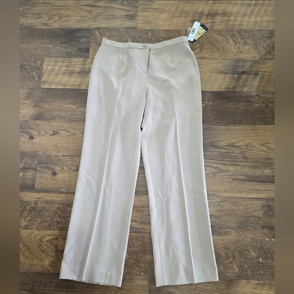 Women's Cream Straight-Leg Dress Pants